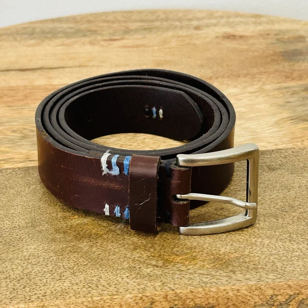 Tommy Bahama XL 42-44 Brown Leather Dress Belt Men's 1.25